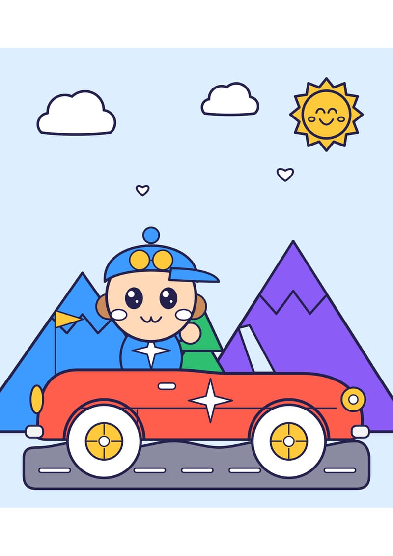 Léo et la petite voiture rouge